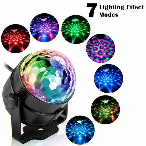 LumoBeat Sound-Activated LED Party Projector - Colorful Rotating Disco Light with Remote