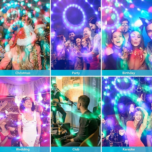 LumoBeat Sound-Activated LED Party Projector - Colorful Rotating Disco Light with Remote
