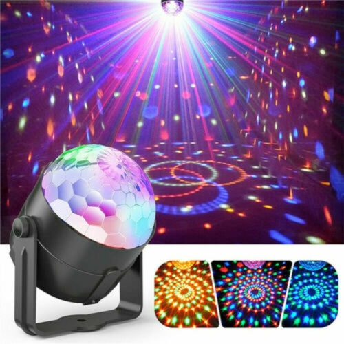 LumoBeat Sound-Activated LED Party Projector - Colorful Rotating Disco Light with Remote