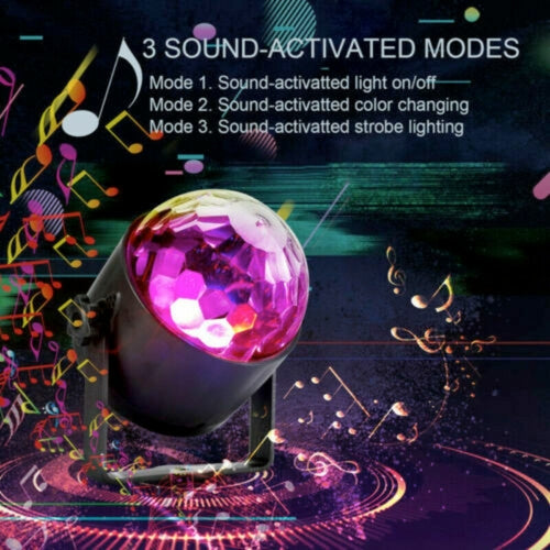 LumoBeat Sound-Activated LED Party Projector - Colorful Rotating Disco Light with Remote