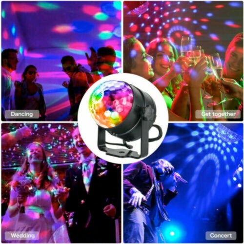 LumoBeat Sound-Activated LED Party Projector - Colorful Rotating Disco Light with Remote