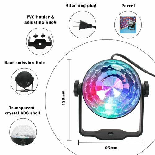 LumoBeat Sound-Activated LED Party Projector - Colorful Rotating Disco Light with Remote