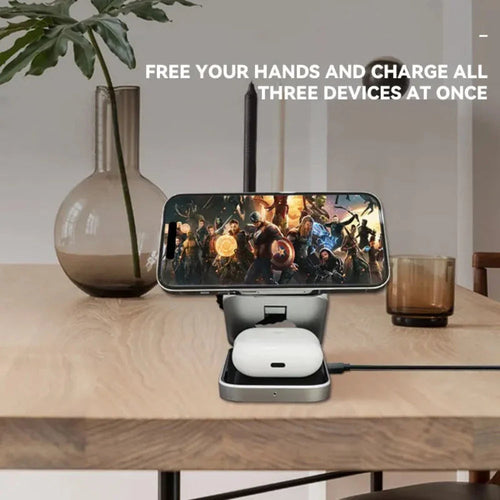 ChargeHub Fold 3-in-1 – Portable Wireless Charging Station - The Gadget Paradise