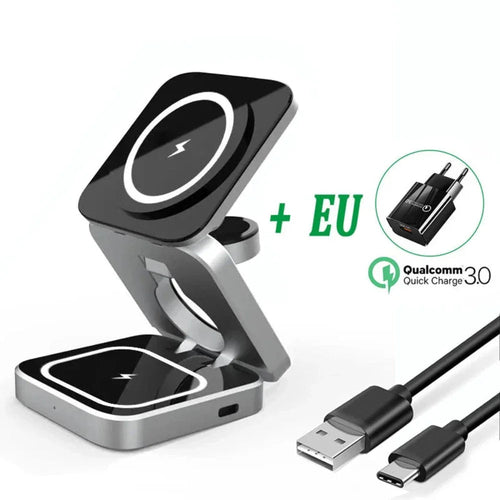 ChargeHub Fold 3-in-1 – Portable Wireless Charging Station - The Gadget Paradise