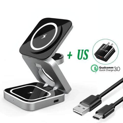 ChargeHub Fold 3-in-1 – Portable Wireless Charging Station - The Gadget Paradise