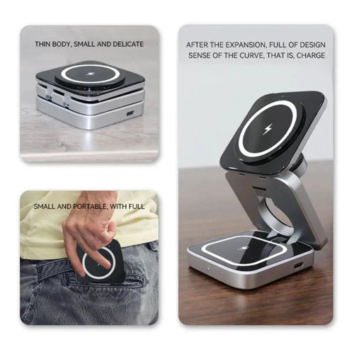 ChargeHub Fold 3-in-1 – Portable Wireless Charging Station - The Gadget Paradise