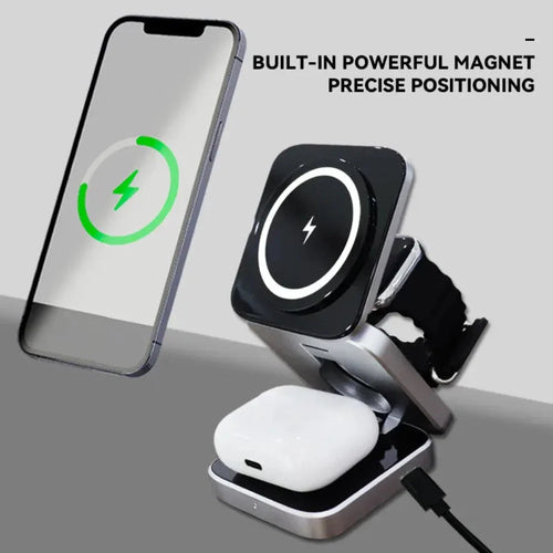 ChargeHub Fold 3-in-1 – Portable Wireless Charging Station - The Gadget Paradise