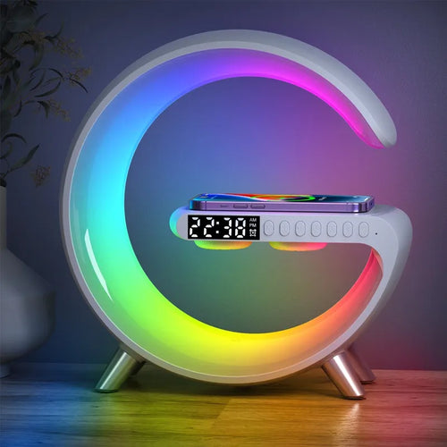 LumiCharge - Smart Alarm Clock with Wireless Charger & RGB Speaker