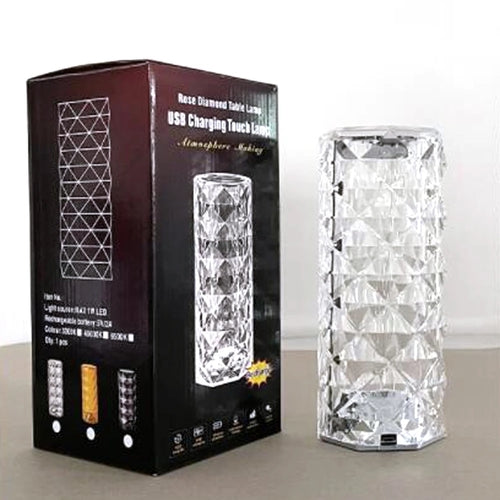 Crystal Rose Shadow Lamp - Romantic LED Atmosphere Light for Bedroom & Home Décor