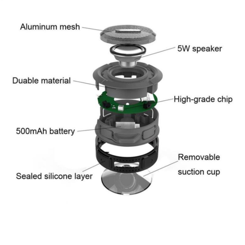 HydroBeat Mini – Waterproof Bluetooth Speaker with Suction Mount - The Gadget Paradise