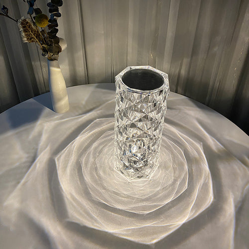 Crystal Rose Shadow Lamp - Romantic LED Atmosphere Light for Bedroom & Home Décor