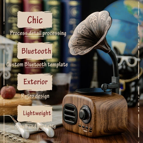 VintageTone - Retro Gramophone Style Wireless Mini Bluetooth Stereo Speaker