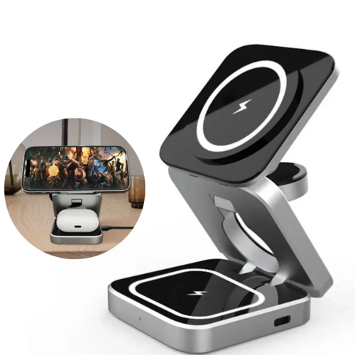 ChargeHub Fold 3-in-1 – Portable Wireless Charging Station - The Gadget Paradise