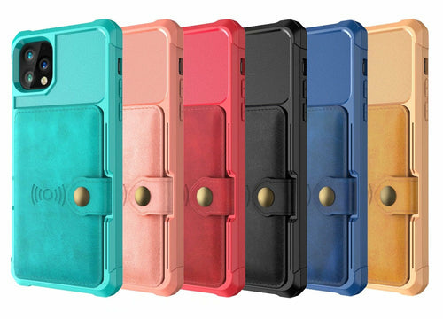 360 Protection Magnetic Leather Wallet Armor Case for iPhone - The Gadget Paradise