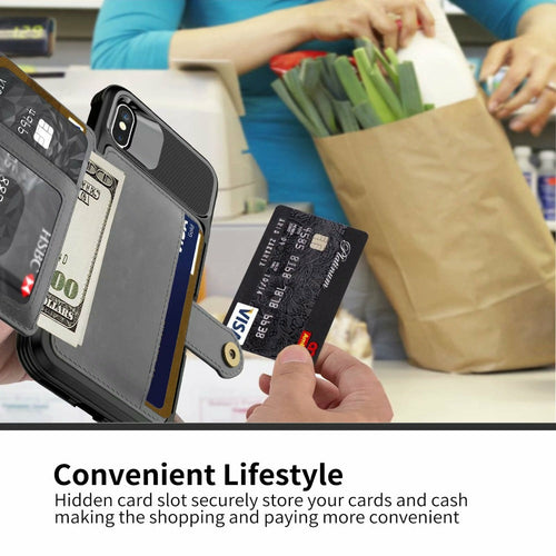 360 Protection Magnetic Leather Wallet Armor Case for iPhone - The Gadget Paradise