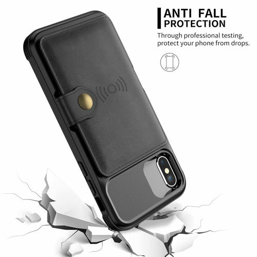 360 Protection Magnetic Leather Wallet Armor Case for iPhone - The Gadget Paradise