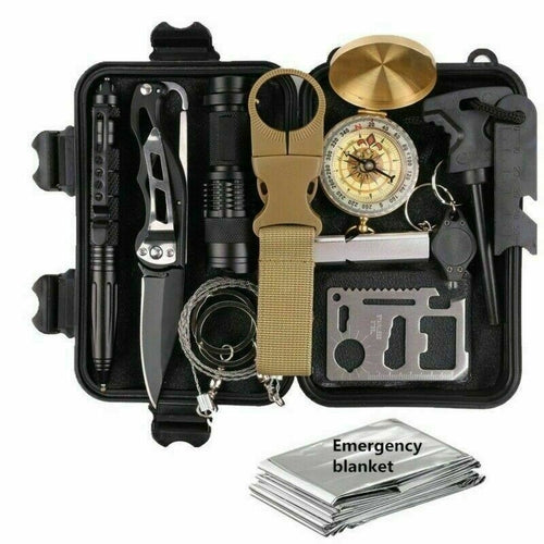 14 in 1 Outdoor Emergency Survival And Safety Gear Kit Camping - The Gadget Paradise