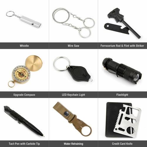 14 in 1 Outdoor Emergency Survival And Safety Gear Kit Camping - The Gadget Paradise